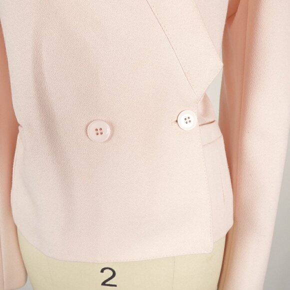 Vintage Happy Legs Double Breasted Blazer Jacket Pink M/L Retro Work Preppy - Picture 5 of 10